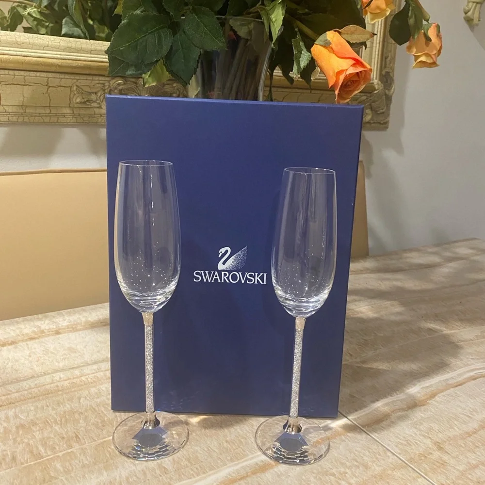 Swarovski Crystalline Toasting Flutes New with original box! 🥂🍾